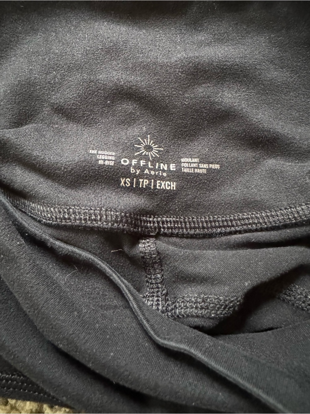 aerie Black High-Rise Leggings with pockets size xs - Picture 3 of 3